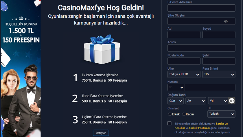 Casinomaxi Üyelik Açma